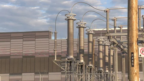 Toronto, Can,  May 15 2026 Power station for massive Ai data center Stock Footage 335261092