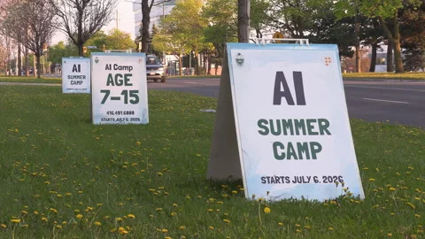 Toronto, Can,  May 15 2026 Ai artificial intelligence school camp for kids Stock Footage 335264510