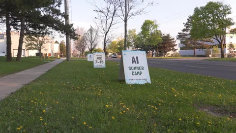 Toronto, Can,  May 15 2026 Ai artificial intelligence school camp for kids Stock Footage 335264537