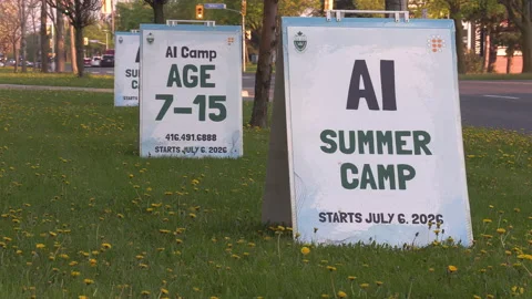 Toronto, Can,  May 15 2026 Ai artificial intelligence school camp for kids Stock Footage 335264972