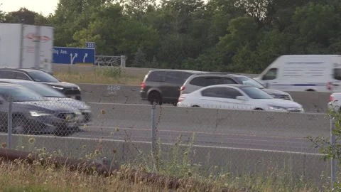 Toronto, Can, May 15 2026 extreme traffic jam gridlock on highway Видео 342308384