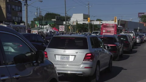Toronto, Can, May 15 2026 extreme traffic jam gridlock un city Видео 342454045