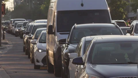 Toronto, Can, May 15 2026 extreme traffic jam gridlock un city Видео 342457073