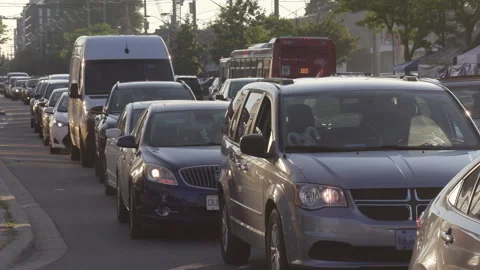 Toronto, Can, May 15 2026 extreme traffic jam gridlock un city Видео 342464749