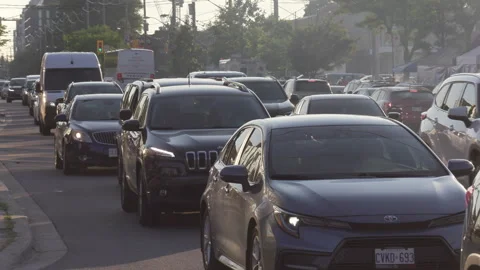 Toronto, Can, May 15 2026 extreme traffic jam gridlock un city Видео 342464797