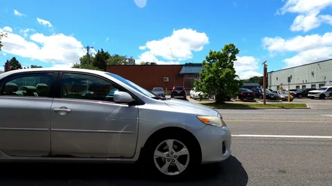 Toronto, Can May 23 2025 Generic POV side view driving plate city suburban Stock Footage 336743651
