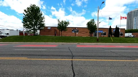 Toronto, Can May 23 2025 Generic POV side view driving plate city suburban Stock Footage 336743953
