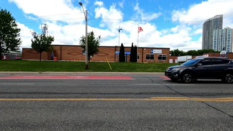 Toronto, Can May 23 2025 Generic POV side view driving plate city suburban Stock Footage 336743974
