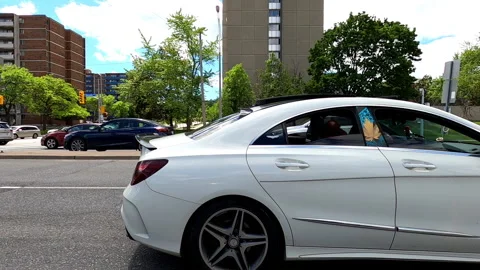 Toronto, Can May 23 2025 Generic POV side view driving plate city suburban Stock Footage 336744188