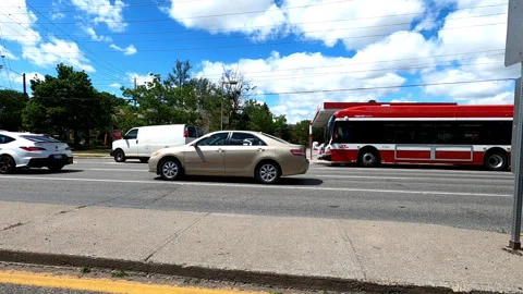 Toronto, Can May 23 2025 Generic POV side view driving plate city suburban Stock Footage 336744872