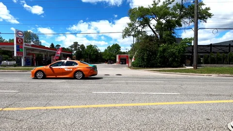 Toronto, Can May 23 2025 Generic POV side view driving plate city suburban Stock Footage 336744891