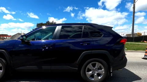 Toronto, Can May 23 2025 Generic POV side view driving plate city suburban Stock Footage 336744930
