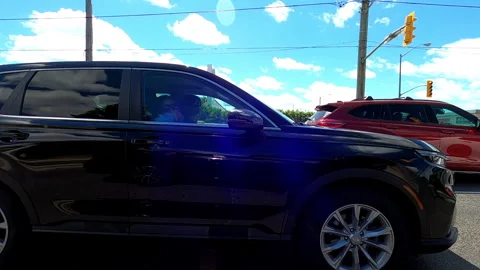 Toronto, Can May 23 2025 Generic POV side view driving plate city suburban Stock Footage 336745021