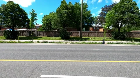 Toronto, Can May 23 2025 Generic POV side view driving plate city suburban Stock Footage 336745168