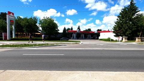 Toronto, Can May 23 2025 Generic POV side view driving plate city suburban Stock Footage 336745257