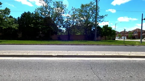 Toronto, Can May 23 2025 Generic POV side view driving plate city suburban Stock Footage 336745418