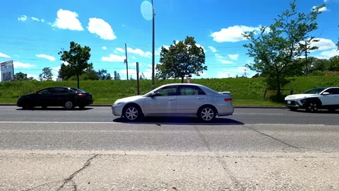 Toronto, Can May 23 2025 Generic POV side view driving plate city suburban Stock Footage 336745452