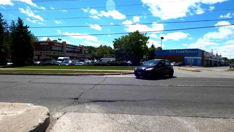 Toronto, Can May 23 2025 Generic POV side view driving plate city suburban Stock Footage 336745566