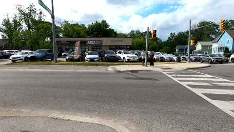 Toronto, Can May 23 2025 Generic POV side view driving plate city suburban Stock Footage 336745720