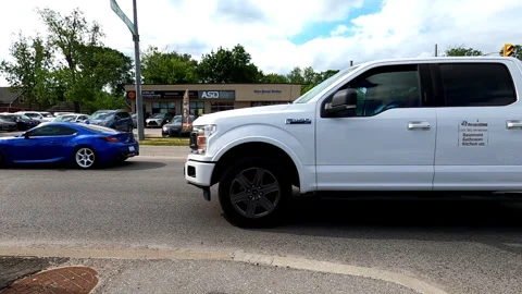 Toronto, Can May 23 2025 Generic POV side view driving plate city suburban Stock Footage 336745724