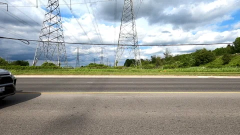 Toronto, Can May 23 2025 Generic POV side view driving plate city suburban Stock Footage 336745767