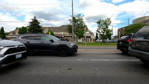 Toronto, Can May 23 2025 Generic POV side view driving plate city suburban Stock Footage 336745804