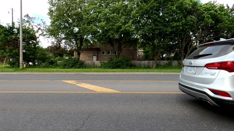 Toronto, Can May 23 2025 Generic POV side view driving plate city suburban Stock Footage 336746002