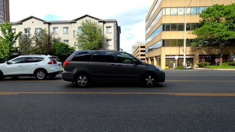 Toronto, Can May 23 2025 Generic POV side view driving plate city suburban Stock Footage 336746021