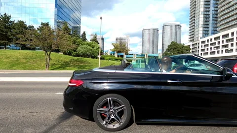 Toronto, Can May 23 2025 Generic POV side view driving plate city suburban Stock Footage 336746078