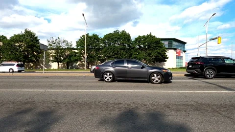 Toronto, Can May 23 2025 Generic POV side view driving plate city suburban Stock Footage 336746146