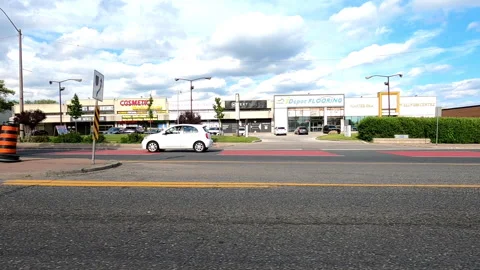 Toronto, Can May 23 2025 Generic POV side view driving plate city suburban Stock Footage 336746239