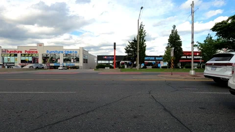 Toronto, Can May 23 2025 Generic POV side view driving plate city suburban Stock Footage 336746343