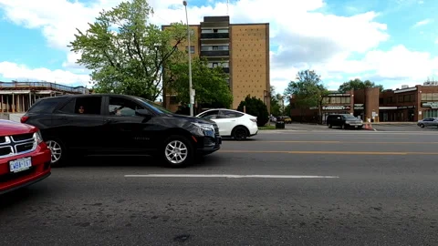 Toronto, Can May 23 2025 Generic POV side view driving plate city suburban Stock Footage 336746877