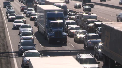 Toronto, Can May 23 2026 Gridlock highway traffic jam with cars stuck Stock Footage 341028603