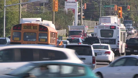 Toronto, Can May 23 2026 Gridlock highway traffic jam with cars stuck Stock Footage 341028639