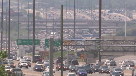 Toronto, Can May 23 2026 Gridlock highway traffic jam with cars stuck Stock Footage 341028668