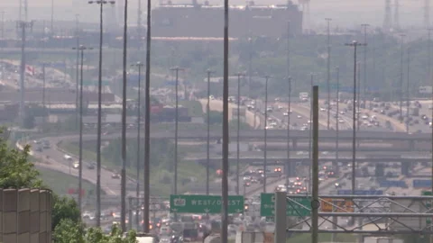 Toronto, Can May 23 2026 Gridlock highway traffic jam with cars stuck Stock Footage 341028669
