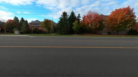 Toronto, Can Oct 14 2025 POV side view driving plate city suburban Stock Footage 319205635