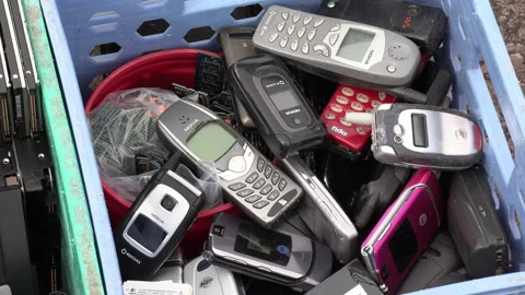 Toronto, Can Sep 8 2026 Recycling Old Computers and Cell Phones Stock Footage 345754962