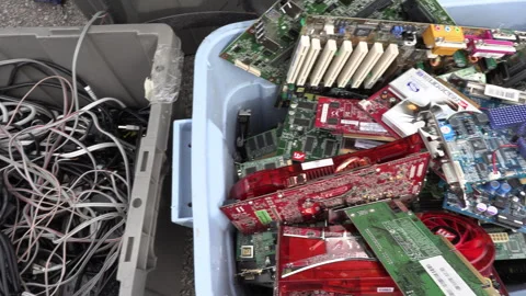 Toronto, Can Sep 8 2026 Recycling Old Computers and Cell Phones Stock Footage 345755239