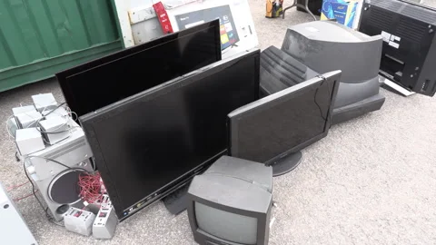 Toronto, Can Sep 8 2026 Recycling Old Computers and Cell Phones Stock Footage 345756429