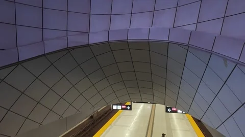 TORONTO, CANADA – 2024/August/4 :   Going down to Highway 407 subway Station Stock Footage 280942047