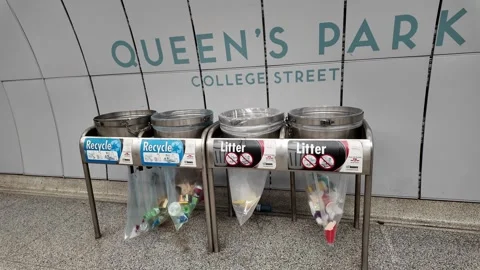 TORONTO, CANADA - 2026 May 10 :Queens Park subway station Stock Footage 334687005
