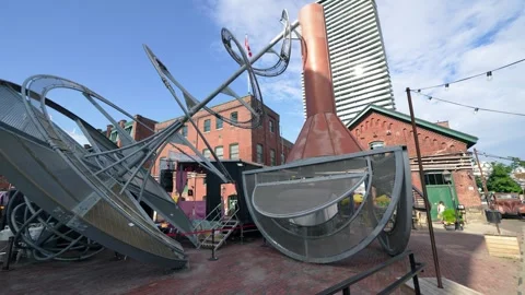 Toronto, Canada - August 3, 2024: Exploring The Distillery District: A nati.. Vídeos de archivo 303873573
