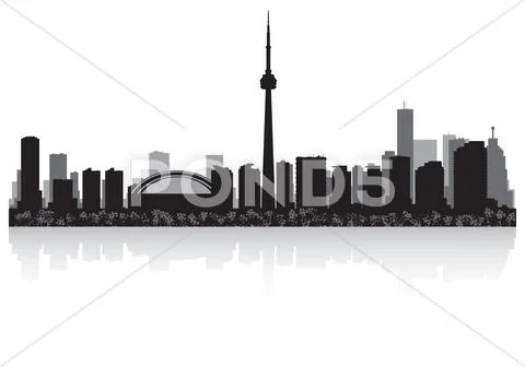 Toronto canada city skyline vector silhouette: Royalty Free #34213570