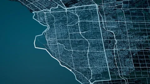 Toronto Canada Glowing Digital Map Animation 4K Stock Footage 337328575