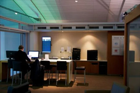 TORONTO, CANADA - JAN 28th, 2017: Air Canada Maple Leaf Lounge at YYZ airport Stock Photos