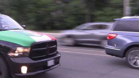 Toronto, Canada July 11 2021 Italian soccer Fans Flood Streets Celebrating Win Stock Footage 345376076