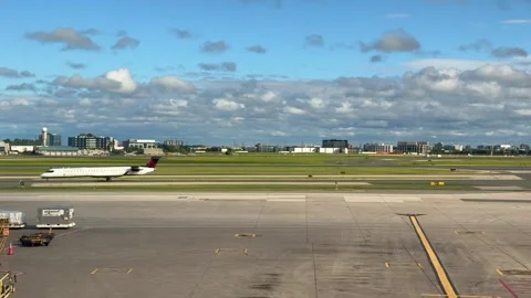 Toronto, Canada - June 18, 2026: Airplane departure from Pearson airport. Toront Stock Footage 341925833