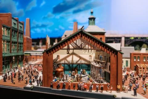 Toronto, Canada - June 18, 2026: Detailed miniature brewery scene at Little 写真素材